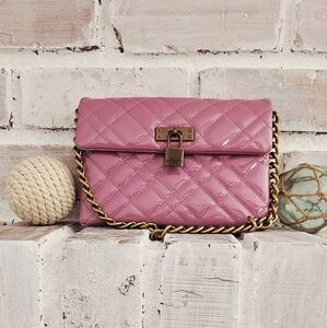Kurt Geiger Pink Kensington Quilted Crossbody Bag